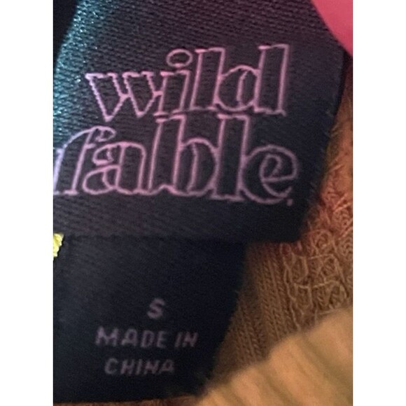 Wild Fable Mustard Yellow Lettuce Trim Stretchy Crop Top Size Small Juniors Y2K - Picture 2 of 4